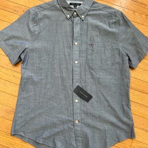 Tommy Hilfiger Men's Casual Gray Button Down Shirt